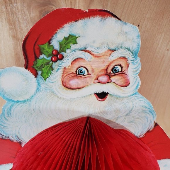 Santa Original Beistle Die Cut Honeycomb  Christmas Figure 13" vintage 1978 - Picture 4 of 11